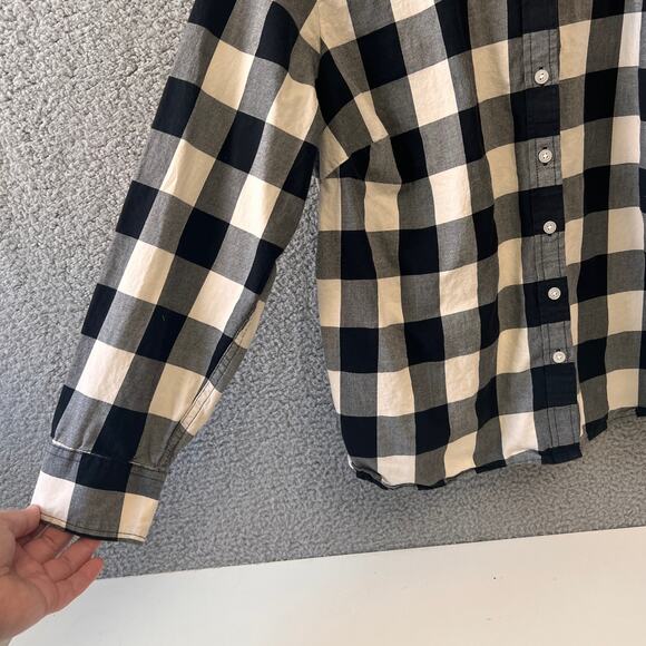 Talbots plus Button up Shirt 1X Women's Top Black Plaid Long Slv Casual Career - Picture 5 of 9